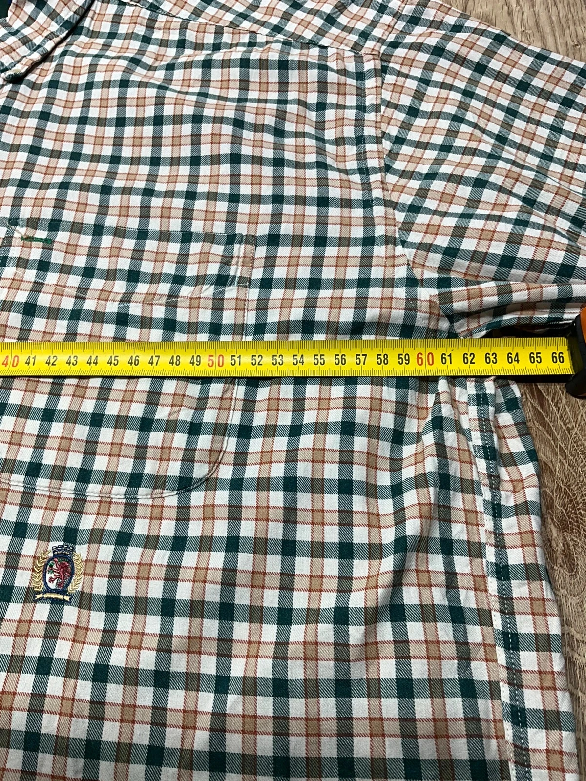 Chemise Tommy Hilfiger XL Vintage 100% Coton Carreaux Vert Beige – photo 13